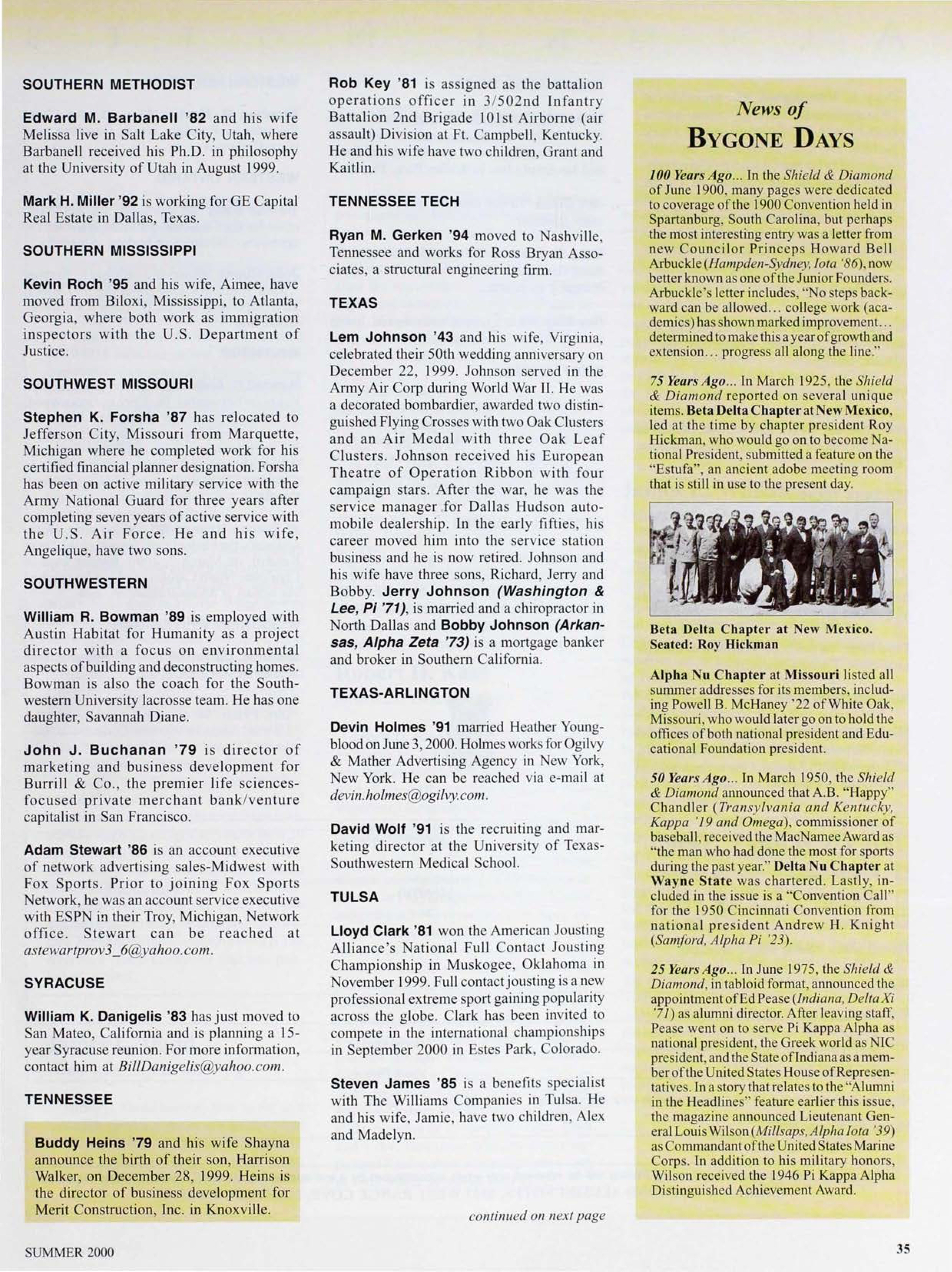 News Of Bygone Days, Summer 2000